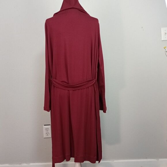 Natori Men Burgundy Hooded Robe sz M - Picture 7 of 15